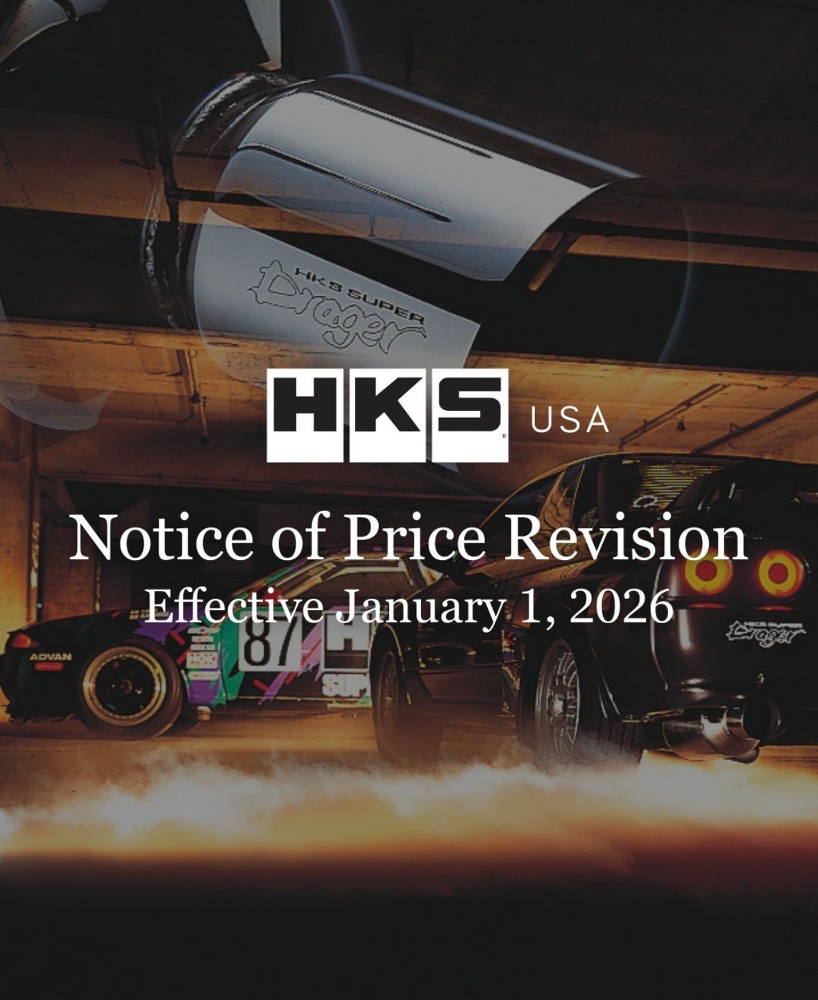 HKS Price Increase Coming January 1st, 2026